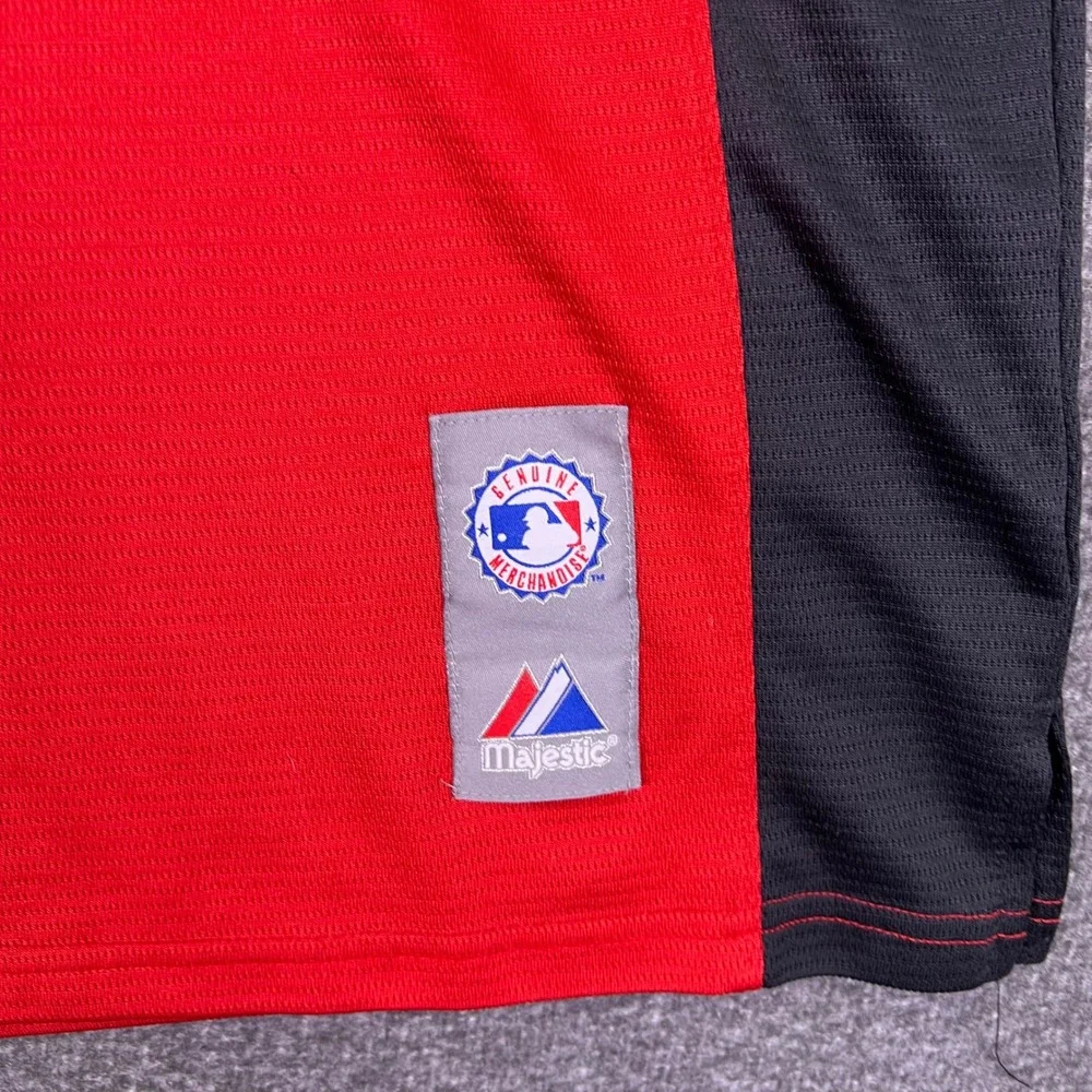 Majestic Cincinnati Reds Jersey Mens 2XL Red Colorblock Mr Redlegs MLB Pullover‎